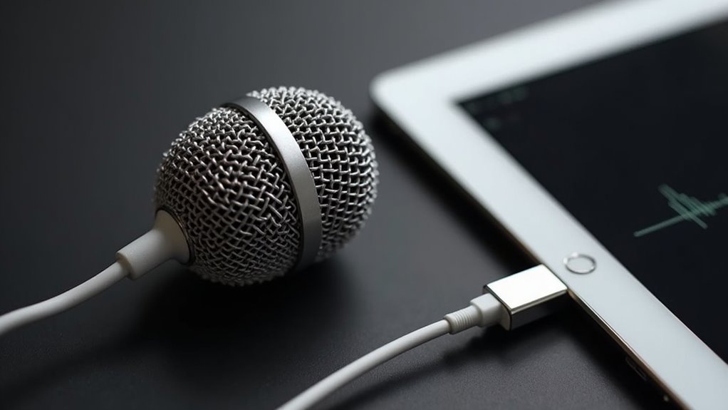 mikrofon USB-C iPad ustawienie